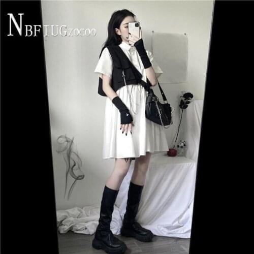 Summer Korean 2020 New Diablo Design Women Sets Vests And Dress Female Sets