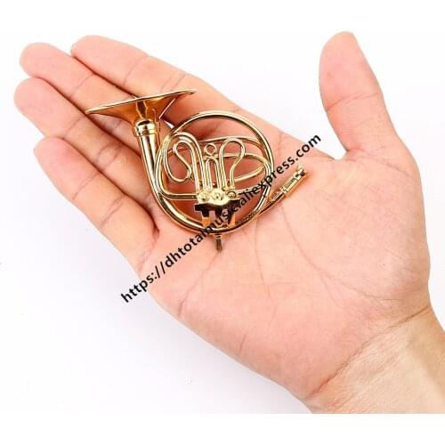 Dh Mini Musical Instrument Model French Horn Refinement House And Home Furnishings Creative Artware Gift Collectible Model