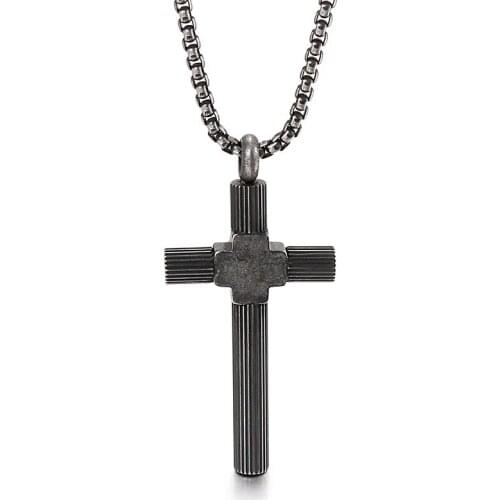 Fashion trend items mens stainless steel jewelry personality hip hop retro cross necklace pendant