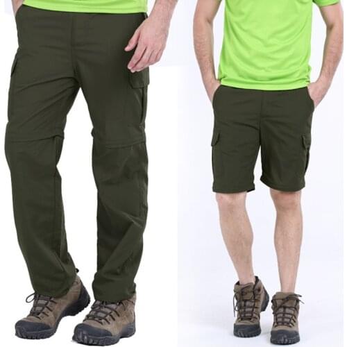 Mens Quick Dry Detachable Hiking Pants Outdoor Breathable Elastic Sport Camping Trekking Fishing Shorts Breathable Thousers