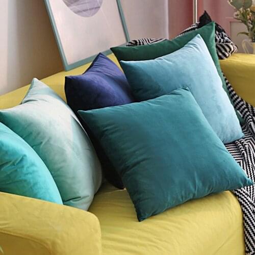 WZH Soft Velvet Cushion Cover Throw Pillow Cover Velvet Cushion Cover For Living Room Sofa 45*45 Cushions Home Decoration