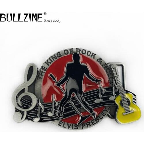 The Bullzine wholesale Music belt buckle with pewer finish FP-02818-1 suitable for 4cm width belt