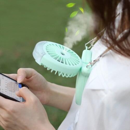 Handheld Mini Fan Battery Portable Water Spray Mist Fan Electric USB Rechargeable Cooling Air Conditioner Humidifier for Outdoor