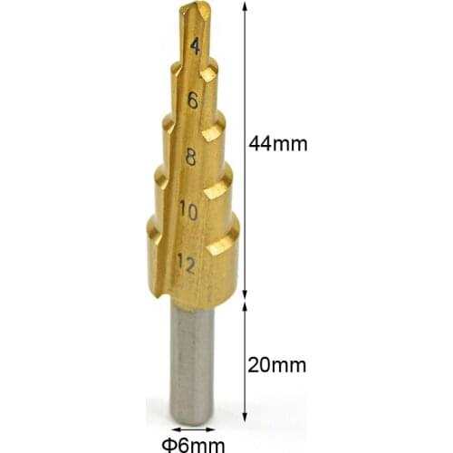 Profissional 1pc 4-12mm Twist Drill Bit Pagoda Shape HSS Triangle Shank Metal Steel Step Hole Cutter Cut Tools for Woodworking