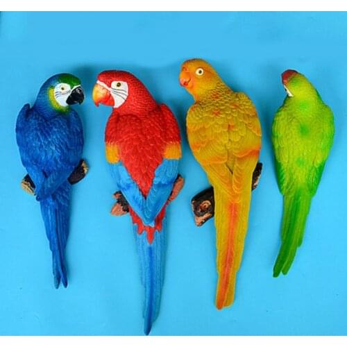 Handmade Simulation Parrot Creative Feather Lawn Figurine Ornament Animal Bird Garden Bird Prop Decoration Miniature