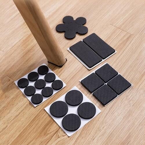 Self Adhesive Furniture Legs Pads Black Furniture Legs Cover Sofa Bed Cabinet Table Chair Replacement Floor Feet Leg Protectors