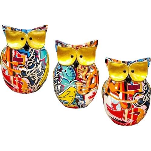 Modern Owl Statue Decoration Tabletop Desktop Figurine Fireplace Ornament