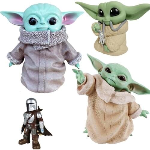 Disney Kawaii Star Wars Baby Yoda Grogu Luminous Action Figures Dolls American Tv Series Mandalorian Dolls Toys Gifts For Kids
