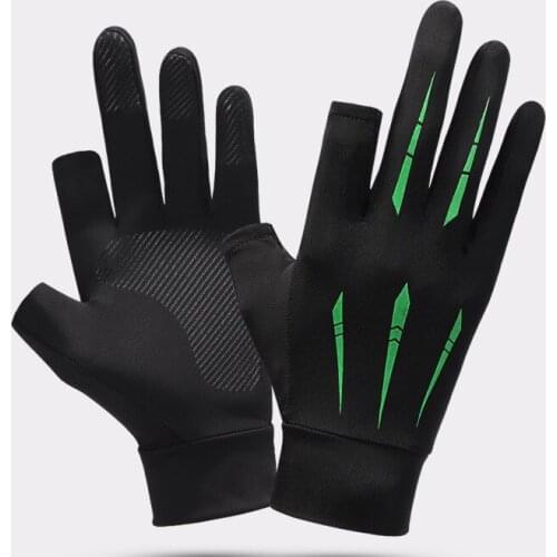 Spring Summer Thin Sunscreen Glove For Men Running Cycling Fitness Antislip Outdoor Driving Two Finger Sport Fishing Lady Gloves