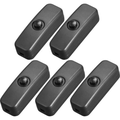 Pack 5) DC Inline ON/OFF Cord Cable Switch DIY Push on/off Switch 250V 1A