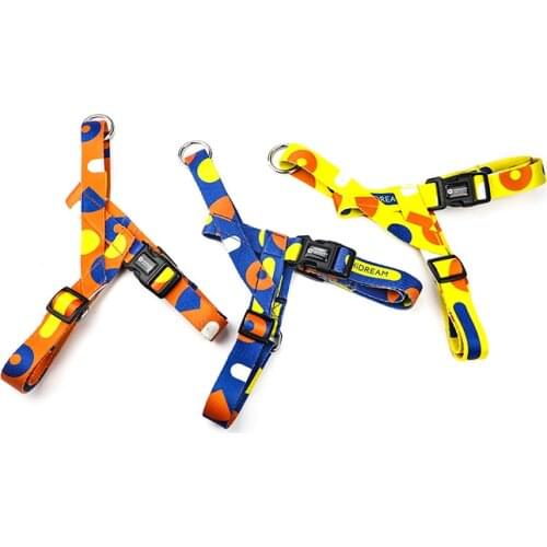 Higo Series Printed Pet Dog Harness Geometry Colorful Dog Chest Collar Adjustable Vest S M L for Small Medium Pets Harness