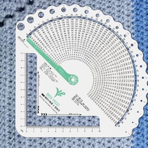 Knitting Gauge Fan-shaped Woven Ruler Converter Knitting Calculator Sewing Tools Accessory Household DIY Apparel Sewing Tool