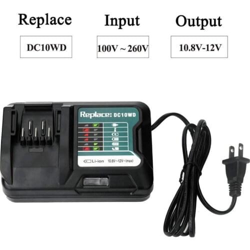 Fast Lithium Battery Charger For Makita 10.8V 12V Dc10Wd / Dc10Sb / Dc10Wc / Bl1015 / Bl1016 / Bl1021B / Bl1041B Led Charger E