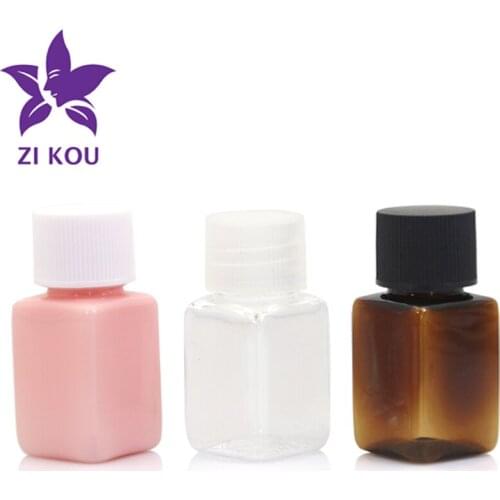 1pcs 10ml Cola Cap Black/White/Clear Screw Lid Cosmetics Mini Square Bottle Empty Refillable Cosmetic Containers Free Shipping