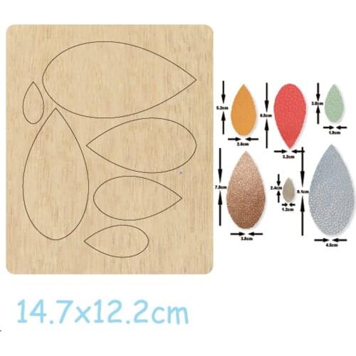 2020 New 6 Size Water Drop Earring Wood Dies For DIY Leather Cloth Paper Craft Fit Common Die Cutting Machines on the Market