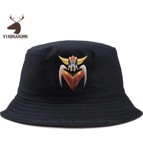 2021 Custom Fishing Fisherman hat Kid Mazinger Z hat 100% cotton hat Print Fashion Ufo RoboT Grendizer Goldorak Baseball sun hat