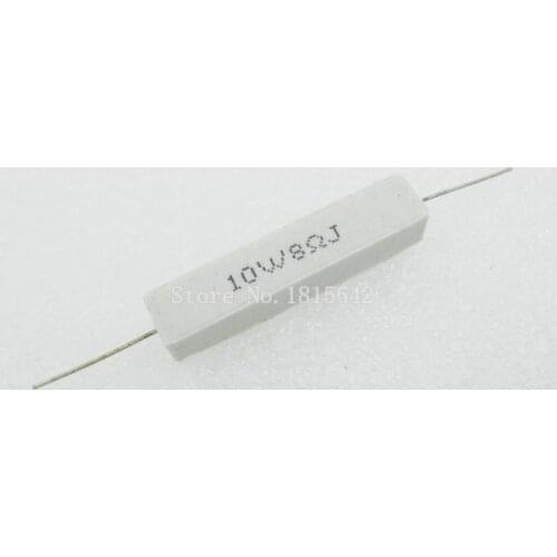 10PCS/LOT Ceramic Cement Resistor 10W 8 ohm 8R Resistance 5% Error Cement resistance