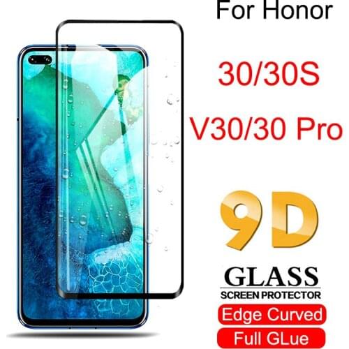 9D Full edge curved 5G phone glass For Huawei honor v30 30s 30pro Screen Protector full glue for Honor V 30 S 30 Pro+ 2020 glass