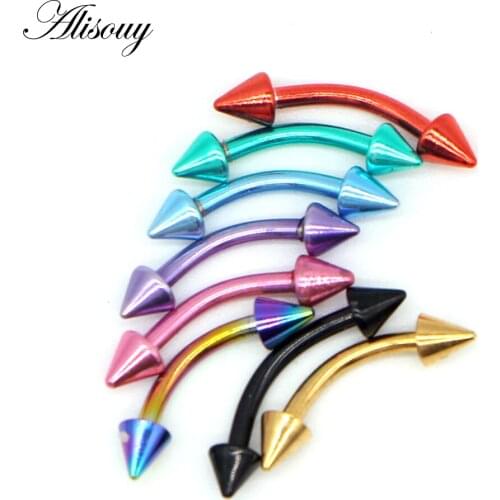 Alisouy 1pcs 16G Titanium Anodized Stainless Steel Body Jewelry Helix Piercing Ear Eyebrow Jewelry Nose Lip Captive Rings