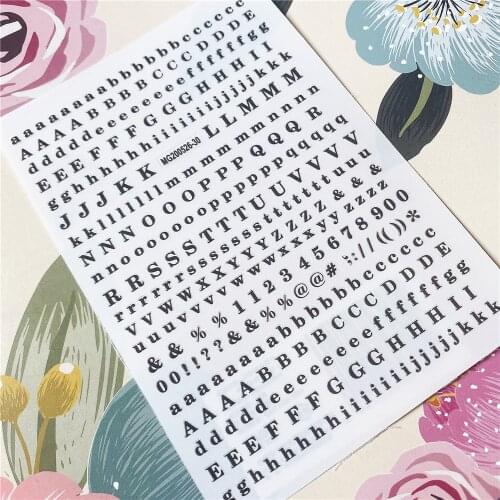 L-128-311 English letters A to Z Alphabet 3D Back glue Nail decal Nail sticker Nail decoration Nail art Nail tool Nail ornament