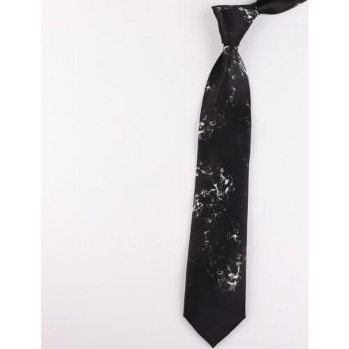 Free Shipping New Male men man unique fashion Black and white pattern casual Korean necktie 7CM women students gift printing tie
