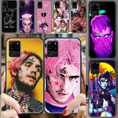 Lil Peep Rapper Phone case For Samsung Galaxy Note 4 8 9 10 20 S8 S9 S10 S10E S20 Plus UITRA Ultra black silicone hoesjes