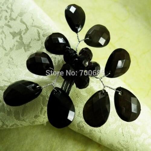 Black branch napkin ring, flower acrylic napkin holder