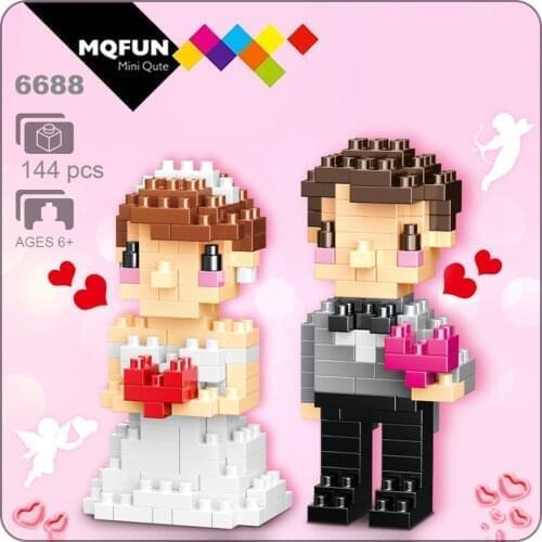 CLC happy wedding merry me bridegroom bride Diamond Blocks Building Bricks Toys 3D DIY Assembly Action Figures educational toy