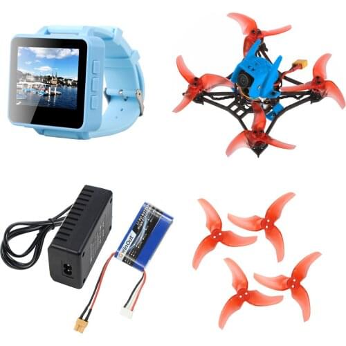 JMT T100 Indoor FPV Racing Drone Kit 2-4S DIY RC Drone with Crazybee F4 PRO V3.0 Flight Controller Frsky Receiver FPV Watch