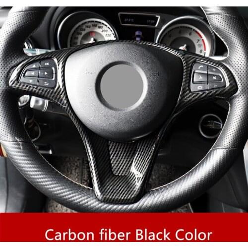 Carbon Fiber Style Steering Wheel Button Frame Cover Trim For Mercedes Benz CLA C117 A class W176