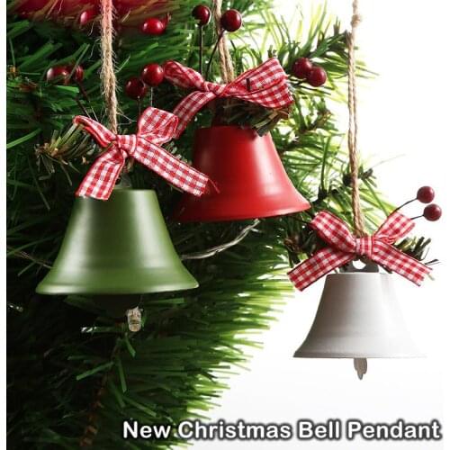 New Product Painted Wrought Iron Christmas Tree Decoration With Big Bells And Beautiful Farm Christmas Decor Ball Ornaments