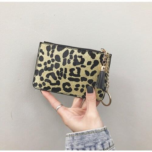New Leopard Leather Womens Wallets PU Zipper Purse Ladies Wallet Clutch Multi Card Bag