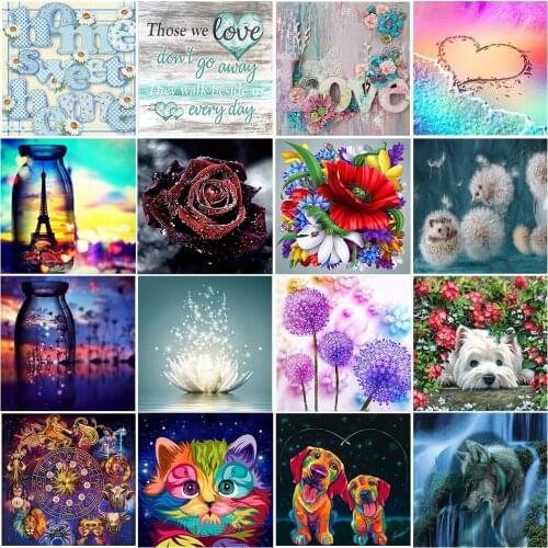 5D Diy Diamond Painting Cross Stitch Kit Diamond Mosaic Landscape Embroidery Animal Painting Round Diamond Home Decoration Gift