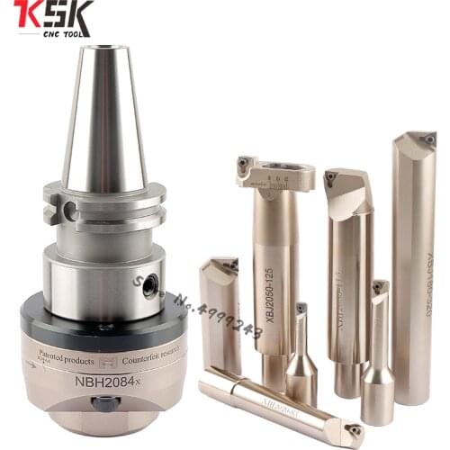 Boring system DIN69871 SK40 NBH2084X high Precision 0.005mm NBH2084 boring head with 7Ppcs XBJ boring bars CNC boring tools
