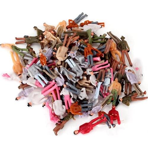 Painted Model People Figures 1:75 Scale People Model Figures Pack of 100