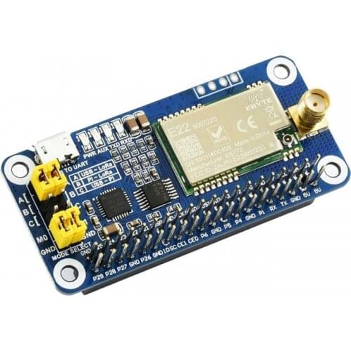 Waveshare SX1262 LoRa HAT For Raspberry Pi,Spread Spectrum Modulation, 868MHz Frequency Band,for America,Oceania,Asia