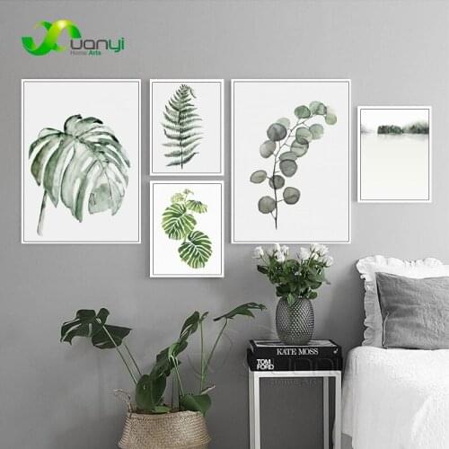 Nordic Leaves Modern Art Painting One Piece Nordic Plants Poster Wall Decor Pictures For Kitchen HD Prints Oil Painting Unframed