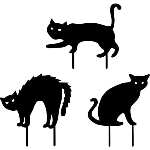 Cat Statue Piles Cat Sign Animal Silhouettes Acrylic Cat Decoration Waterproof Gardens Courtyards Lawns Decoration Insert Piles