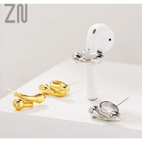 ZN Europe and America Style Personality Ear Accessory Trendy Creative Snake Shaped Embracing Stud Earrings Fashion Jewelry Gifts