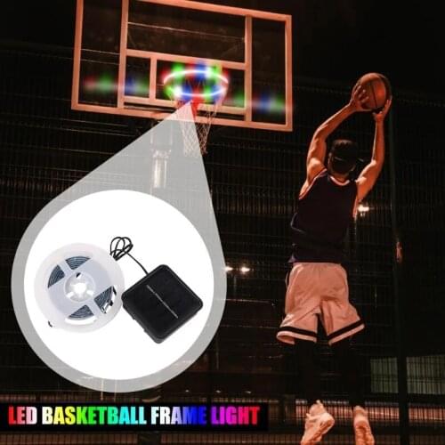 Solar Power 45 LED Basketball Hoop Light Lamp Outdoor Waterproof for Playing At Night Shooting RGB LED Strip Basket Frame Sports