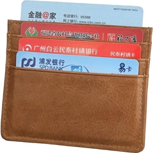 Ultra-thin RFID Retro Card Holder Unisex Business Leather Fashion Business Card Holder Card Case Money Bag