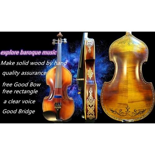 Unique design baroque style inlay shell violin 4/4,clear and melodious singing #14646