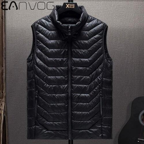 Spring Autumn Men Down Jacket Vest Coat Ultralight Sleeveless Puffer Vest Jacket Fashion Stand Collar Windproof Mens Waistcoat