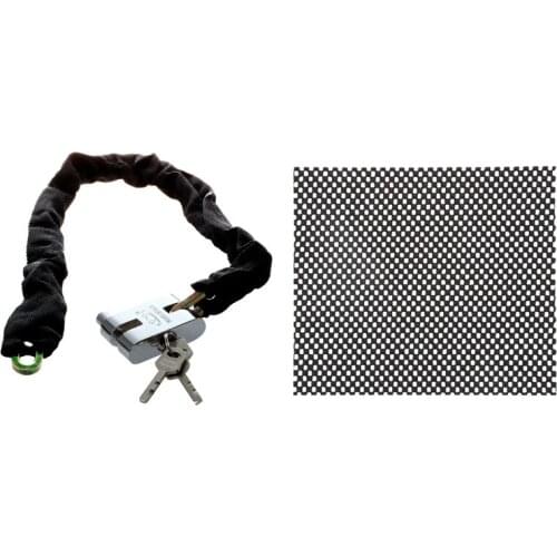 1 Pcs Car Anti Non Slip Sticky Mat Pad & 1 Pcs 132cm Reinforced Motorcycle Bicycle Chain Lock