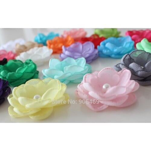 4cm Boutique Burn fabric flower Layered Poppy flower For Girl Kids Headband Hair Accessories Singed Flower 30pcs