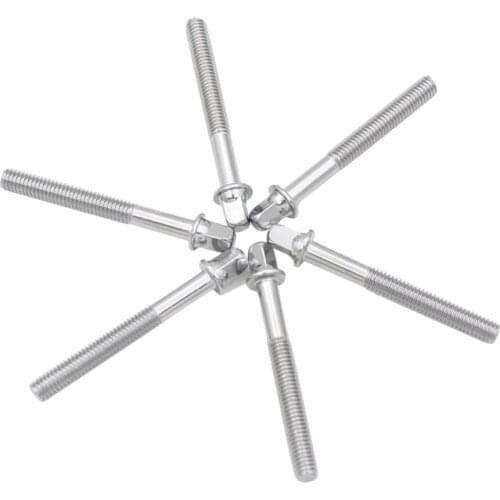 Tooyful 6 Pieces Drum Tension Rods Tension Screws Bolts Percussion Replacement Parts