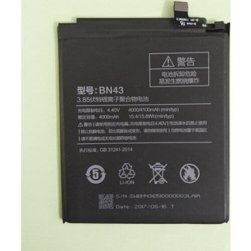 AZK Real 4100mAh BN43 Battery for Xiaomi Redmi Note 4X 3G+32G / For Redmi Note 4 global Snapdragon 625 smartphone Battery