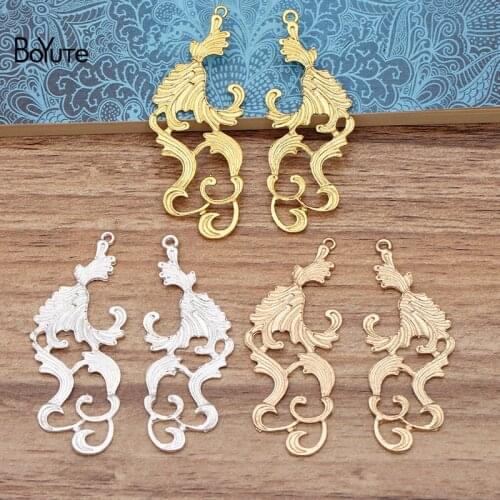 BoYuTe Wholesale (10 Pairs/Lot) 25*60.5MM Metal Alloy Pendant Materials Hand Made DIY Jewelry Accessories