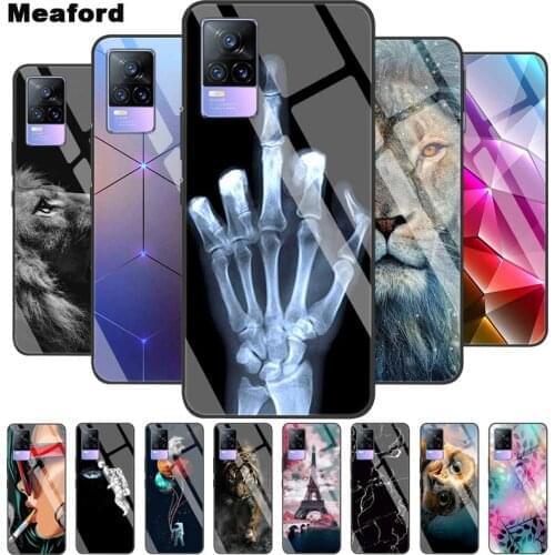 Tempered Glass Case For vivo V21 5G Cover Soft Bumper Hard glass Case For vivo V21 4G Case X60 Pro Plus V21 5G Capa Shells