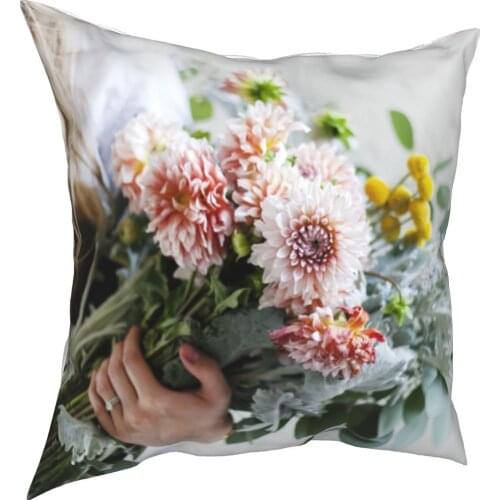 Fresh Daisy beauty decorative cushion cover simple style 3D printing pillow cushion cover 45cm linen pillow cover culture
